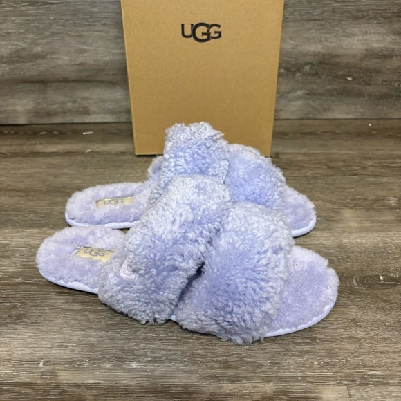 UGG | Maxi Curly Scuffetta Slippers In Save Blossom Purple NEW - Picture 3 of 10